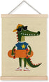 YTRGI Crocodile Skateboard Nursery Wall Art Decor, Kids Room Decor, Trendy Alligator
