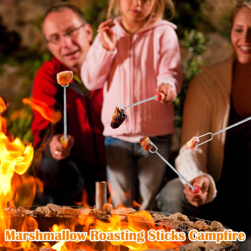 12 Pcs 32 Inch Marshmallow Roasting Sticks - Bulk S'mores Sticks for Campfire Cooking Equipment