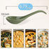 Soup Spoons, Green Ceramic Spoons Set of 6, Chinese Soup Spoons, 6.75 inch Ramen Spoons, Pho Spoons for Cereal, Noodles, Stews, Wonton, Dumpling, Miso, Deep Oval Hook Design, Dishwasher Safe