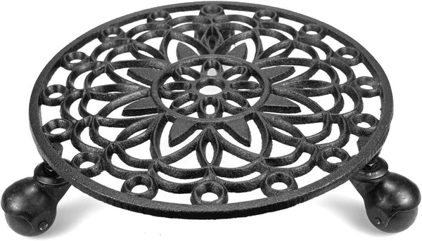 Fasmov Cast Iron Plant Stand Plant Pallet Caddy Plant Pot with Heavy
