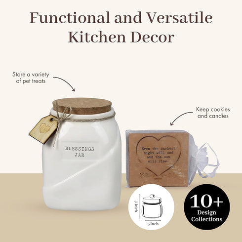 Young's Inc. Ceramic Blessing Jar with Blessing Cards - Cute Christian Room Decor Gifts