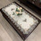 ZMNSZBD Beige Embroidered Coffee Table Cover Rectangular Dust Cover (23.6''x47'')
