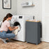 75L 17" 9.8" 29.5", Goodpick Slim Laundry Basket with Wheels and Lid, Rolling Dirty Clothes Hamper for Dorm Bathroom