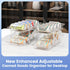 Soda Can Organizer for Refrigerator | Adjustable Width Drink Storage and Dispenser for Fridge, Clear (1 set)