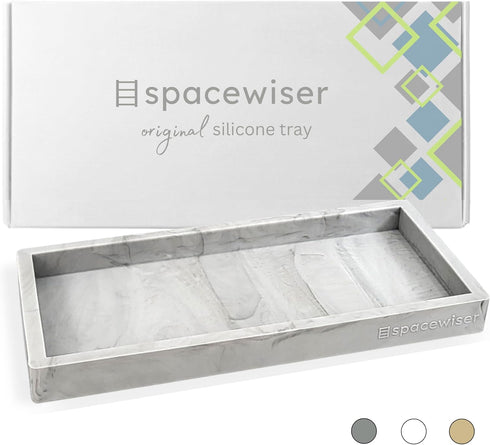 Small 7.7" Silicone Countertop Tray - Kitchen Sink Tray for Soap Bottles, Key Trinket Ring, Shatterproof Flexible Design