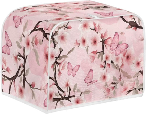 Pink Butterfly Toaster Protection Cover Kitchen Accessories Decor Bread Maker Oven Protector Covers 2 Slice Toaster Cover,Small Appliance Toaster Cover with Pockets for Kitchen