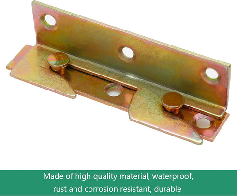 4 Sets No Mortise Bed Rail Fittings, Wooden Bed Frame Connectors Metal Bed Rail Fasteners