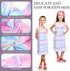 2 Sets 3.9-4.9 SmoothNovelty Girls Towel Wrap Hair Towel Wrap for Kids with Soft Bath Body Dress Cute Adjustable