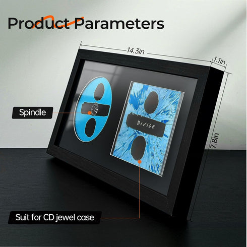 SHAELPII Album CD Display Frame with Real Glass, Signed Music Disc Wooden Case for Tabletop&Wall mount,Autograph