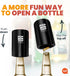 Pop-the-Top Beer Bottle Opener (Black) - Automatic Cap Remover, Push Down Bar Tool, Fun Gadget