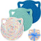 7" Cotton Trivets Set, 3Pcs Cute Cat Ear Pot Holders, Thick Heat Resistant Mats for Hot Pots and Pans, Blue