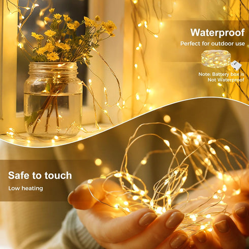 6 Pack kolpop LED Fairy Lights Battery Operated, Mini Twinkle String Lights Battery Powered Waterproof for Christmas