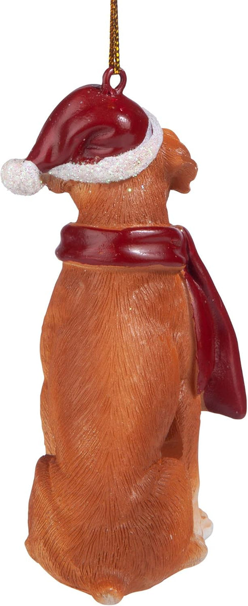 Design Toscano JH576303 Christmas Boxer Holiday Dog Ornaments, Full Color