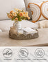 StorageWorks Scalloped Edge Wicker Serving Tray, Woven Rattan Table Trays with Handle, Wicker Tray for Room Dcor