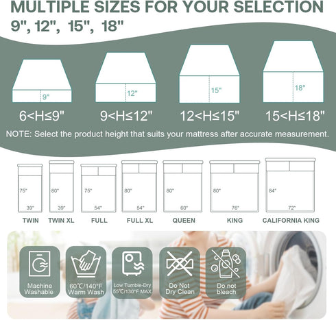 Twin Waterproof Mattress Protector, Zippered Encasement Cover Fits 9-12" Deep, Soft Terry Top Fabric