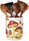 Nefelibata Mushroom Ceramic Utensil Holder Rustic Functional Utensil Crock Kitchen Storage Decor