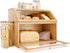 Counter, HOMEKOKO Double Layer Large Bread Box for Kitchen Wooden Large Capacity Bread Storage Bin (Natural Bamboo)