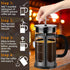 French Press Coffee Maker (34oz, 1 Quart, 5-6 Cup) with 4 Filters, Heat Resistant Borosilicate Glass, Cold Brew Gifts
