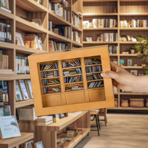 SIHPTO 300pcs Anxiety Stress Relief Mini Bookshelf with Mini BooksMiniature Library Decor for Book LoversIdeal for Home