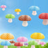 3Pcs Purple Large Mushroom Shaped Paper Lanterns for Forest Jungle Wonderland Themed Birthday Party Decor
