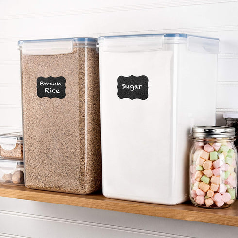 WHITE FEATHER SUPPLIES 2 PC Large Flour Sugar Storage Containers, Leak Proof, BPA Free, Clear Plastic