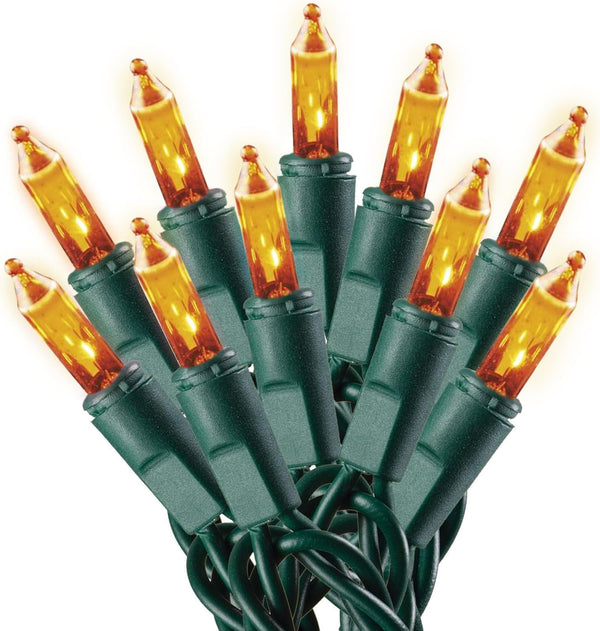 Dobar Holiday Pride Yellow Gold Christmas Lights on Green Wire - 100 Count