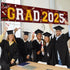 Congrats Grad 2025 Graduation Yard Sign, Giant Maroon Lawn Sign Decorations for Graduation Party Supplies