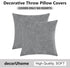 24x24 Inch Set 2, decorUhome Chenille Dark Grey Throw Pillow Covers of Decorative Soft Couch Pillow Covers Solid Dyed
