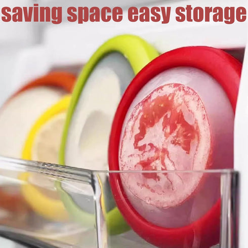 Set 4 Winb of Reusable Fruit and Veggie Savers - Ideal for Avocados, Tomatoes, Apples, Garlic, Onions, and More