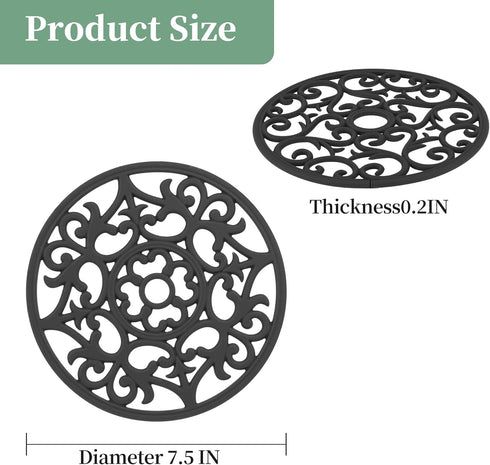 Teal Trivets for Hot Dishes, Silicone Hot Pads for Kitchen, Silicone Trivets for Hot Pots and Pans, Countertop and Tabletop Trivet Mat, Multi Use Round Silicone Pot Holders Set of 3 by Kalsreui