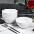 Melamine Cereal Bowls Set of 6, 28oz White Unbreakable Soup Bowls, Dishwasher Safe for Kitchen
