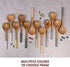 Folkulture Wooden Salad Servers or Tongs - 12-inch Spoon and Fork Set for Serving Salad, Mango Wood, White