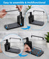 Set 5-in-1 Countertop Hand and Dish Soap Dispenser with Tray, Dual Soap Dispenser with Sponge Holder and Dishcloth