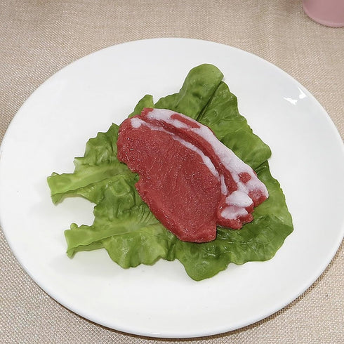 DinQ 10 Pieces Fake Lettuce Leaves Artificial Green Vegetables Plastic Realistic Salad for Holiday Home Kitchen Cabinet