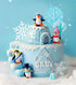 JeVenis Winter Penguin Cake Decoration - Snowflake Supplies for Onederland Party