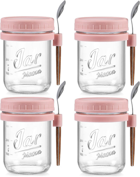 LANDNEOO 4 Pack Overnight Oats Containers with Lids and Spoons, 16 oz