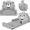 Kids Sofa Bed with Removable Washable Cover & Magic-Tape Backrest Foldable Toddler