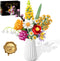 WIDELAND Flowers Bouquet Building Set, 1070PCS Artificial Plant Flower Kit Toy for Adults