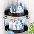 360 Rotating Shower Caddy Shelf With 6 Hooks, 2PACK Bathroom Organizer With