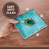 3dRose CST_211236_3 Peacock Feather on Turquoise Background Ceramic Tile Coaster (Set of 4)