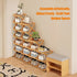 Closet, 4 YYW Shoe Rack, Foldable Bamboo Shoes Shelf, Freestanding Shoe Storage Organiser for Entryway, Bedroom