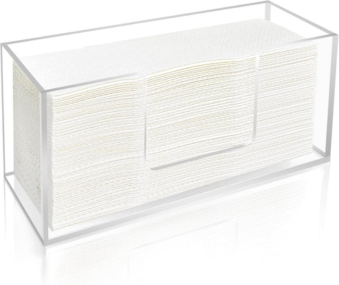 1Pack Acrylic Paper Towel Dispenser, Napkin Holder for Bathroom, Kitchen & Countertop
