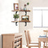 16 Inch Set 2 HAO Floating Corner Wall Shelves Rustic Wood Mounted Shelving L Shape Shelf with Cable Wire Hole Pattern