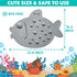ZHICHENG Non-Slip Bathtub Mat for Kids - Soft Baby Cute Fish Shape Shower mat with Strong Suction Cups for Bathroom