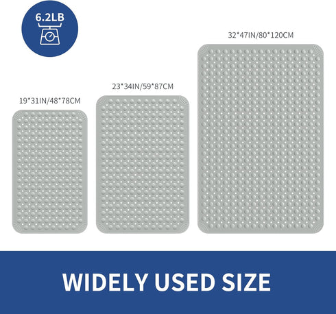 47"x 32", OTHWAY Extra Large Shower Mat TPE Non Slip Shower Mat for Shower Stall, Inside Walk in Shower Mats with Drain