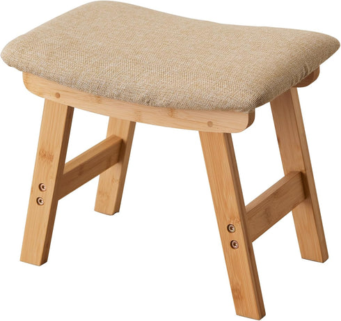 Kitsanery Foot Stool,Ottoman,Bamboo Small Sofa Foot Rest Under Desk,Extra Seating for Living Room, Bedroom and Kitchen