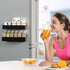 Magnetic Spice Rack for Refrigerator, Kitchen Organizer and Storage Shelf, Black (2 Pack)
