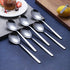 Berglander Dinnerware Set of 6 - Stainless Steel Soup Spoons, Modern Table Spoon Set, Dishwasher Safe