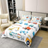 Cartoon Cars 100% Cotton Duvet Cover Queen, Colorful Building Machine Comforter Cover for Kids Boys Girls, Red Blue