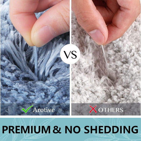 Arotive Shaggy Soft Bathroom Rugs, Absorbent Microfiber Bath Mats, Non-Slip Machine Wash Dry, 30" x 20", Light Blue